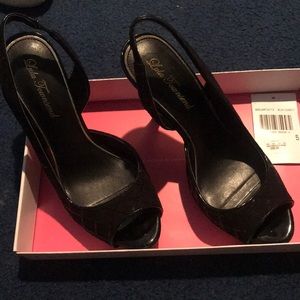 Black heels with sparkle detail